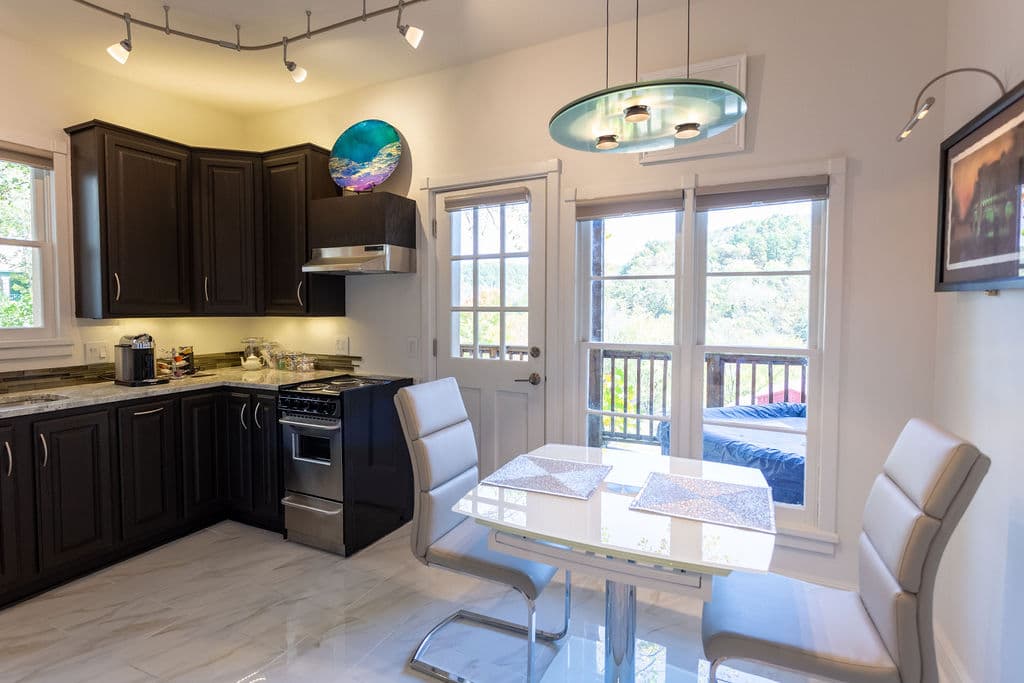 kitchen and dining area