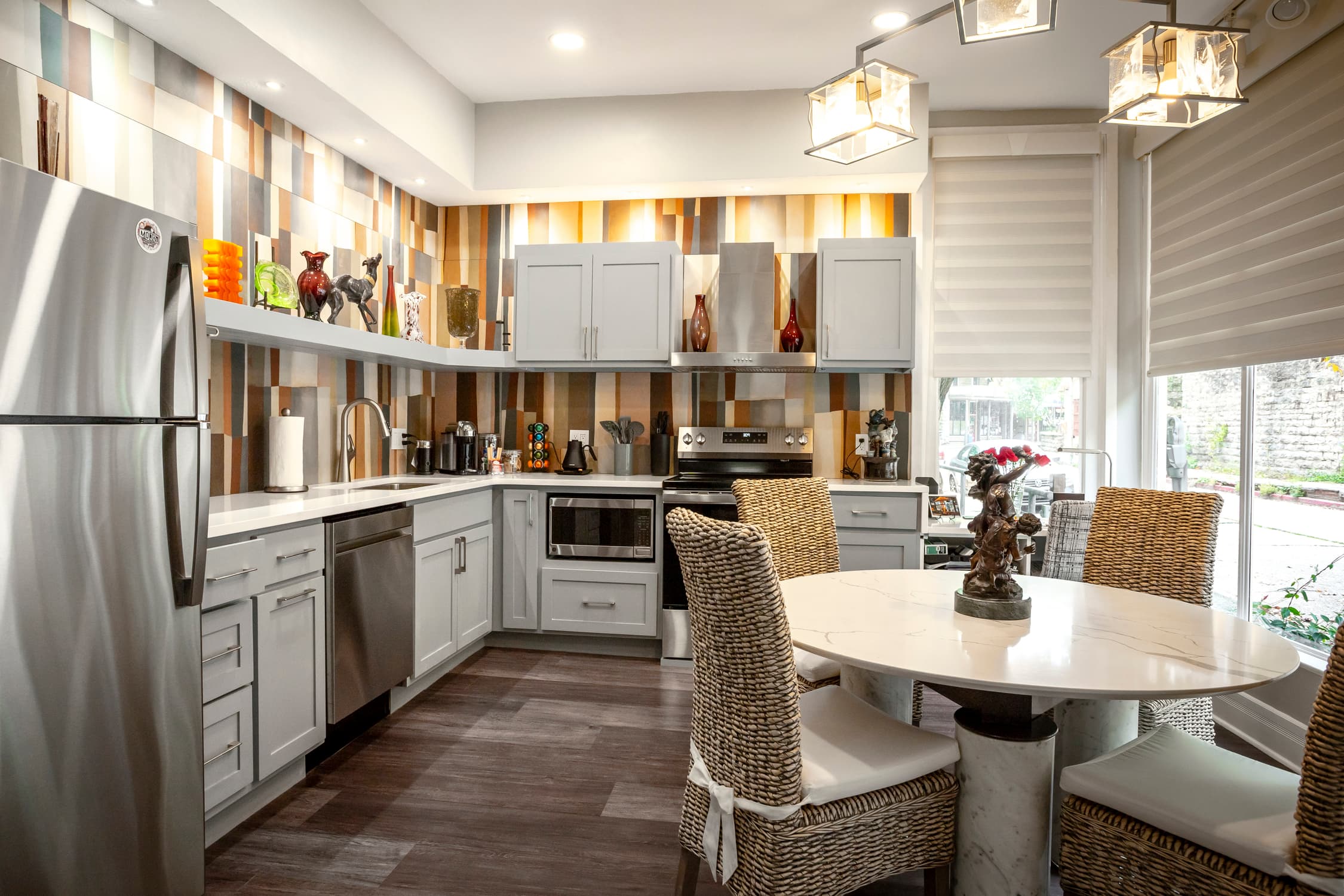 kitchen and dining area
